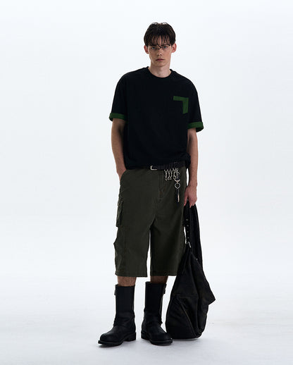 MADWITCH CONTRAST COLOR CREWNECK TEE #C205C25