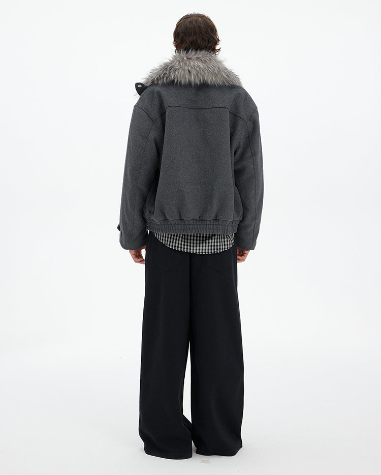 MADWITCH DECONSTRUCTED FUR COLLAR PARKA #990922