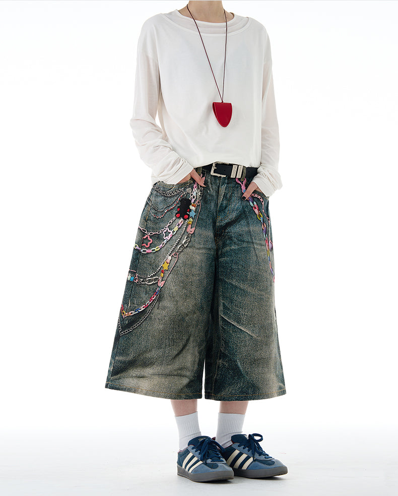 MADWITCH 3D PRINT DENIM PANTS #G6830