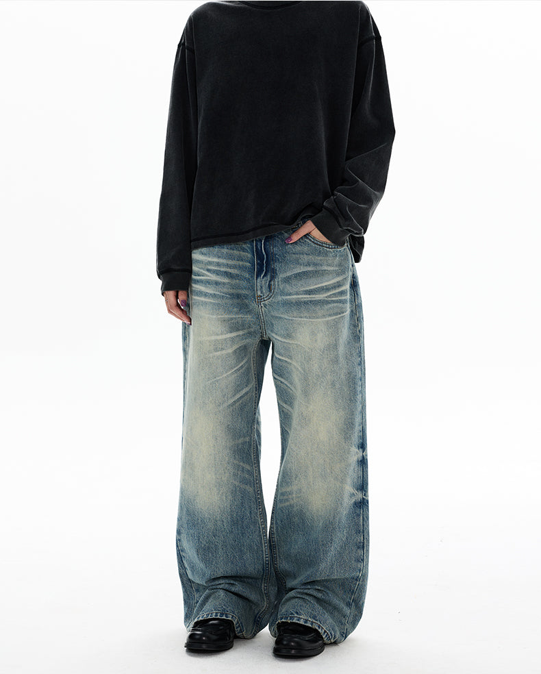 MADWITCH VINTAGE WASHED STRAIGHT JEANS #GP9768