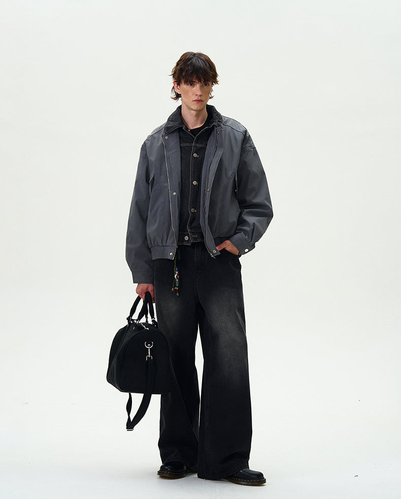 MADWITCH PATCHWORK LOOSE DOWN JACKET #18985