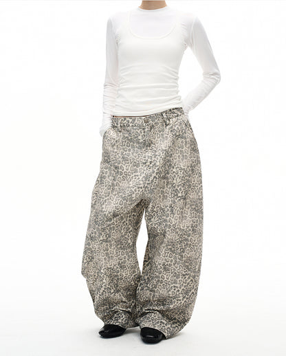 MADWITCH VINTAGE LEOPARD WIDE JEANS #A616