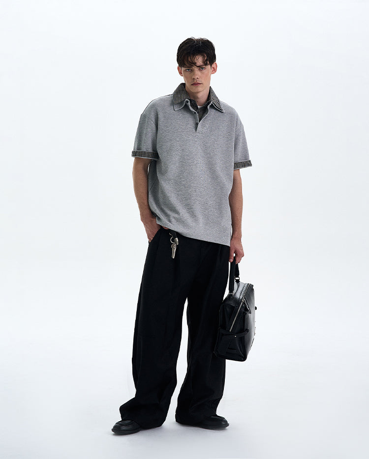 MADWITCH PLAID TURN-DOWN COLLAR SHORT SLEEVE SHIRT #C1768C25