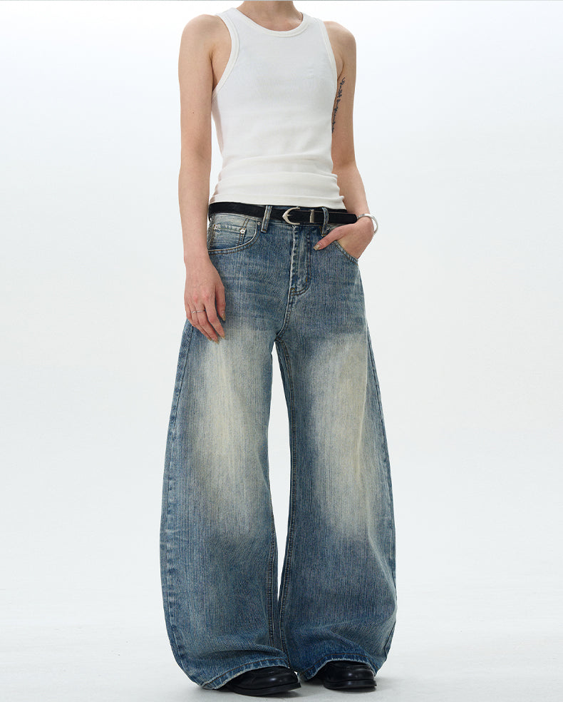 MADWITCH STRAIGHT-LEG WASHED DENIM JEANS #G6669