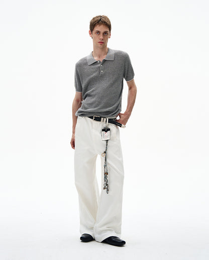 MADWITCH CLASSIC POLO KNIT TOP #250139