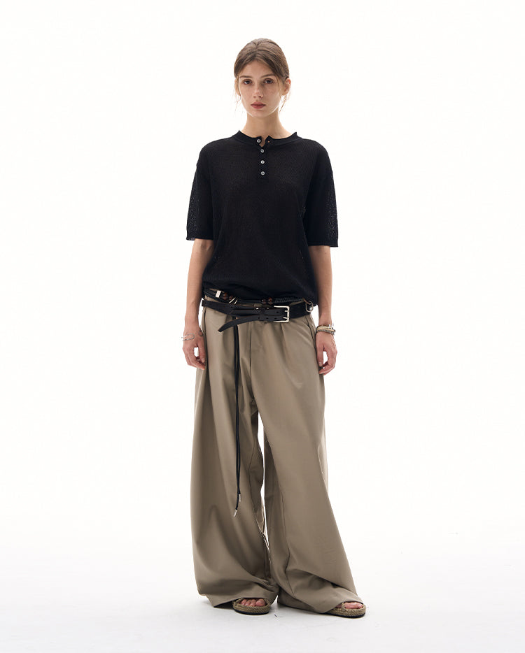 MADWITCH LACE KNIT SHORT SLEEVE TOP #M367