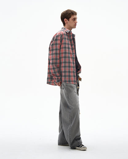 MADWITCH COLOR-BLOCK CHECKED TUNIC #CR603