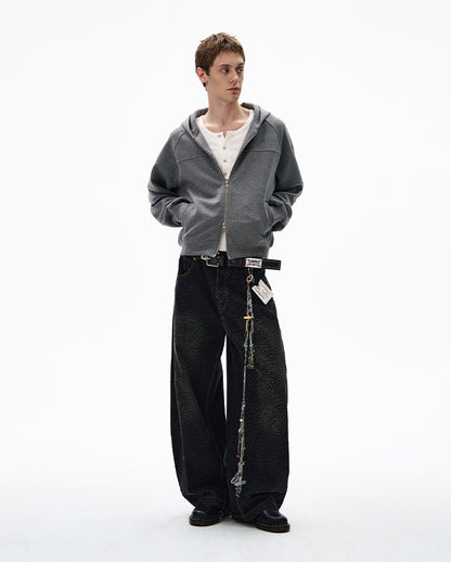 MADWITCH UNISEX HOODED CARDIGAN COAT #RH44