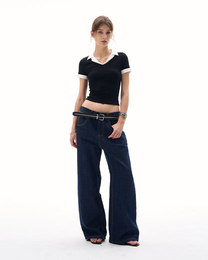 MADWITCH FOLDING COLLAR SLIM FIT T-SHIRT #DD3327