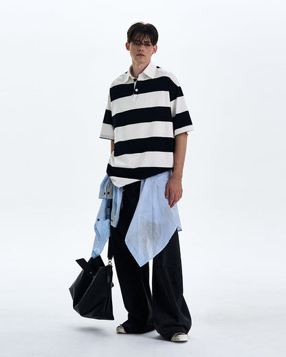 MADWITCH STRIPED LOOSE-FIT T-SHIRT #MD4178