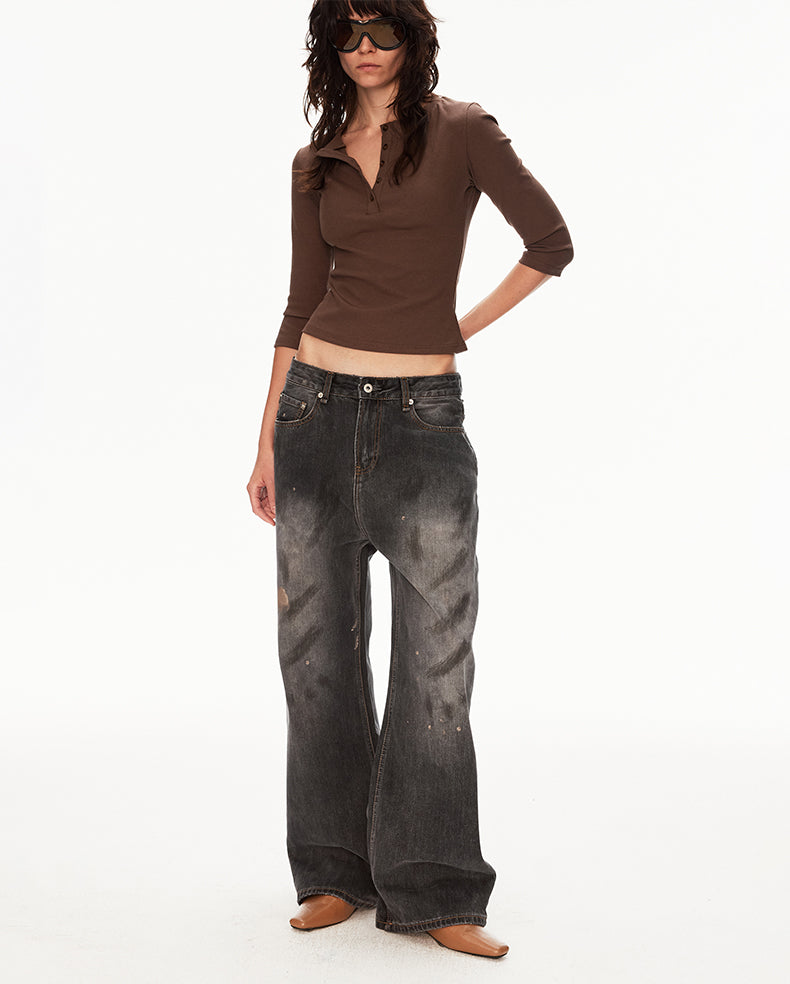 MADWIT DIRTY WASH GRUNGE JEANS #GD002