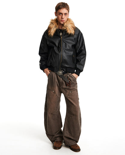 MADWITCH PU SHEARLING PARKA #L99607