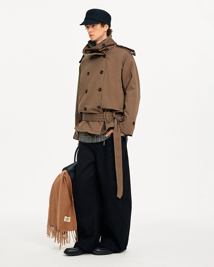 MADWITCH DOUBLE BREASTED STAND COLLAR COAT #BM434