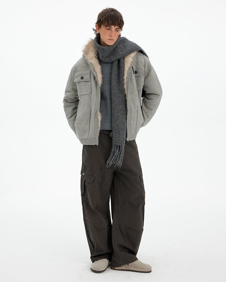 MADWITCH ATMOSPHERIC FUR COLLAR CARDIGAN #6003
