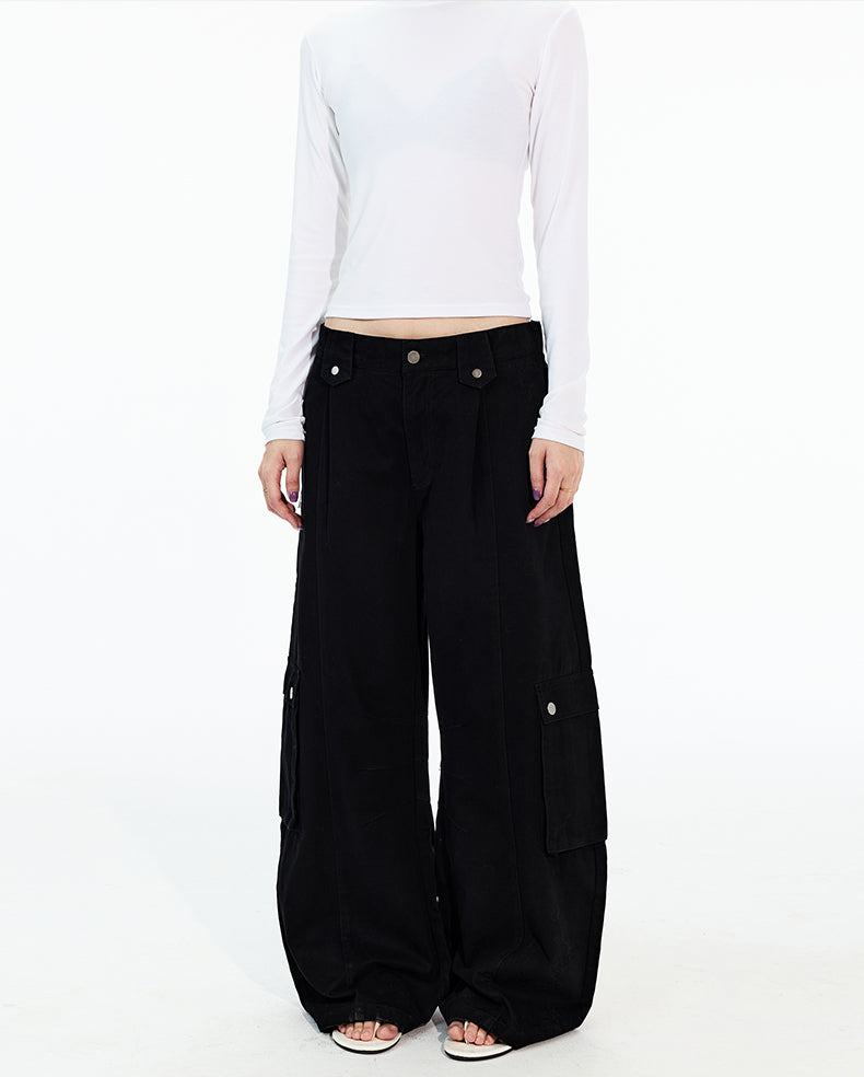 MADWITCH PLEATED MULTI-POCKET WORK PANTS #A619