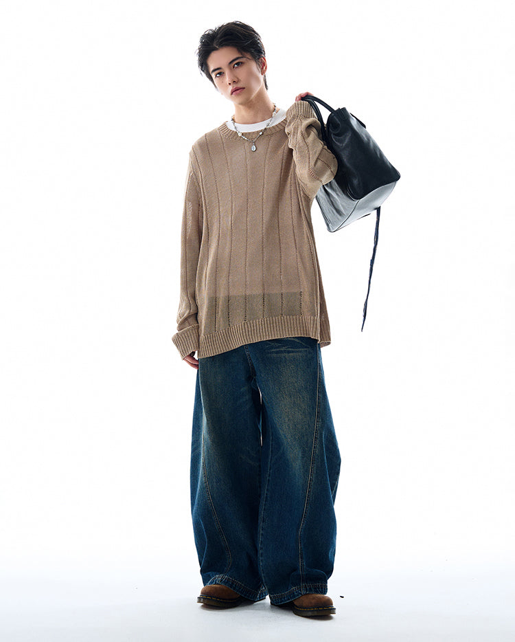 MADWITCH HOLLOW-OUT KNITTED LONG SLEEVE #81177