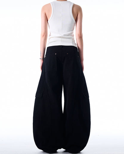 MADWITCH DECONSTRUCTED WIDE-LEG CARGO PANTS #DR6302