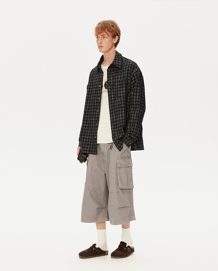 MADWITCH BLACK PLAID SHIRT #CS127