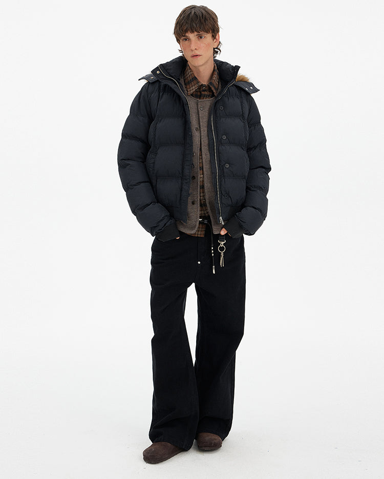 MADWITCH HOODED FUR COLLAR PUFFER JACKET #MF8602