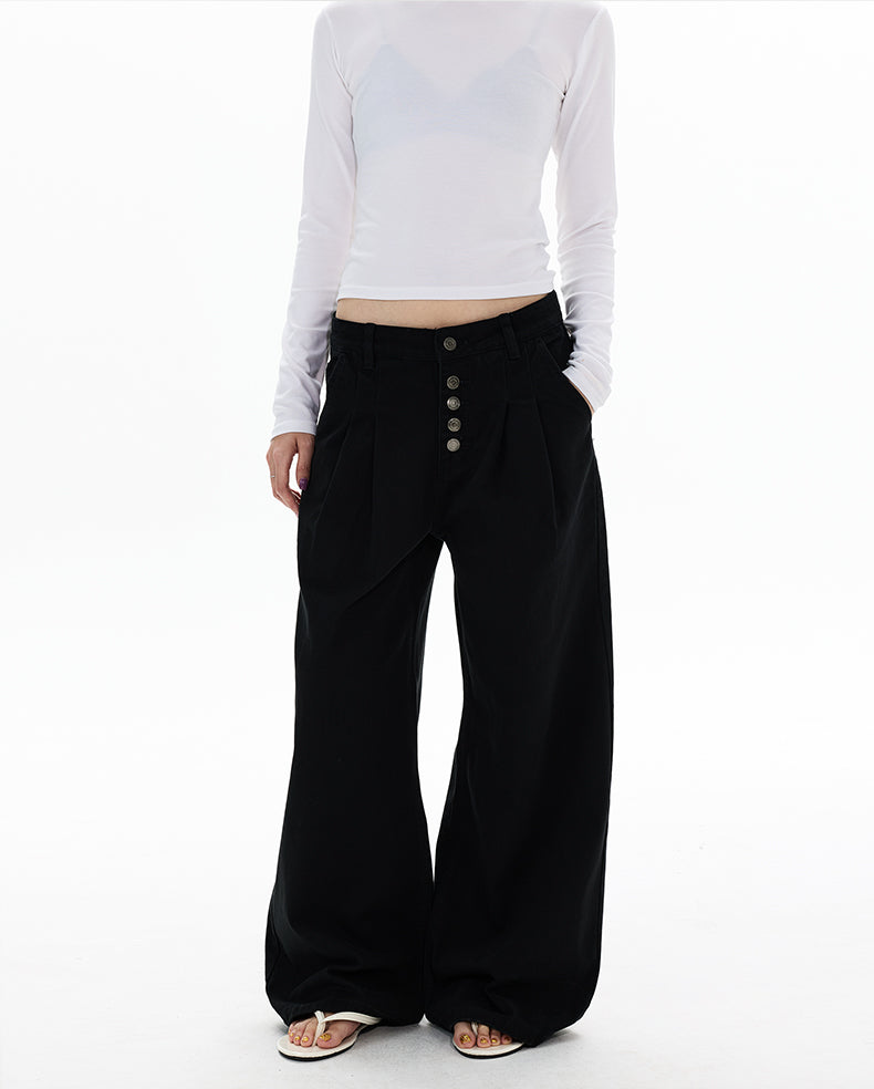 MADWITCH DOUBLE PLEAT BUTTON TROUSERS #G6935