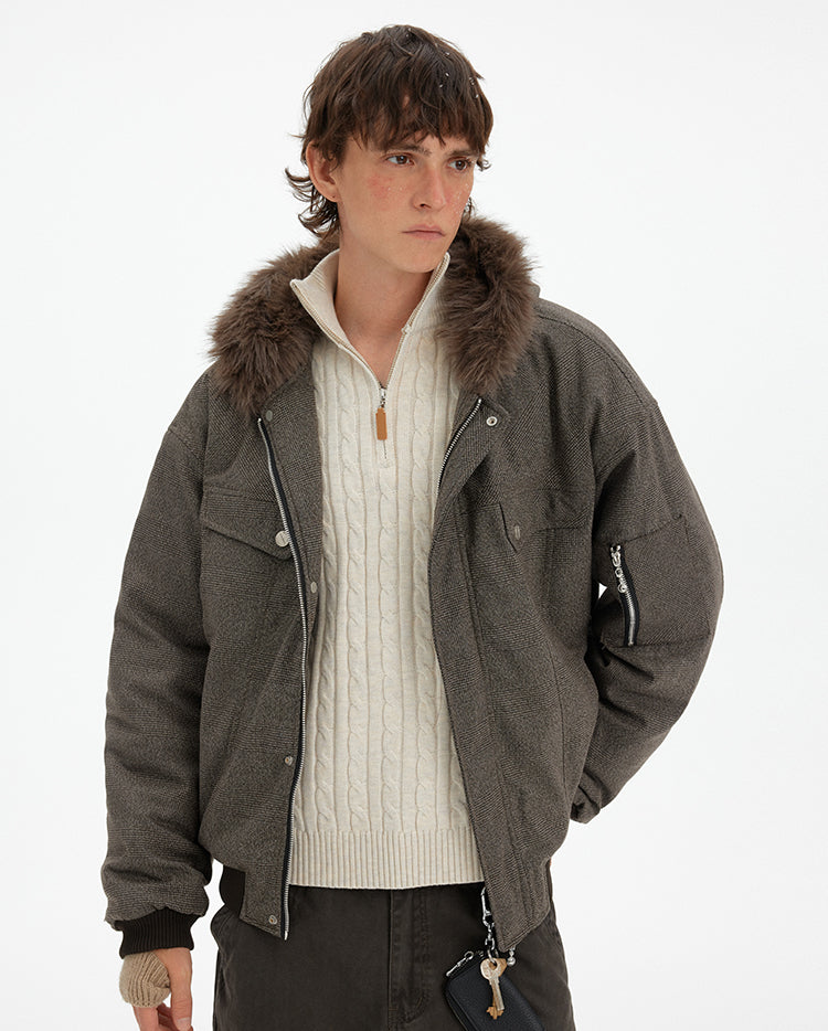MADWITCH RETRO HOUNDSTOOTH PARKA JACKET #MY2526