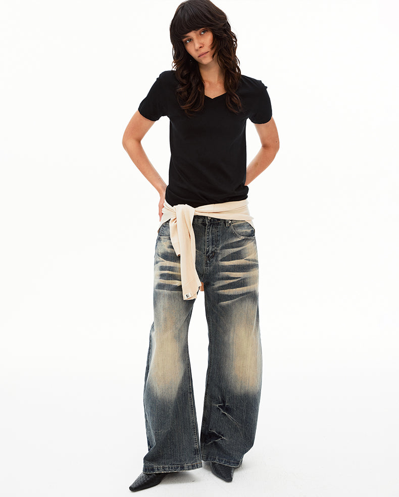 MADWIT VINTAGE WHISKER JEANS #G6898