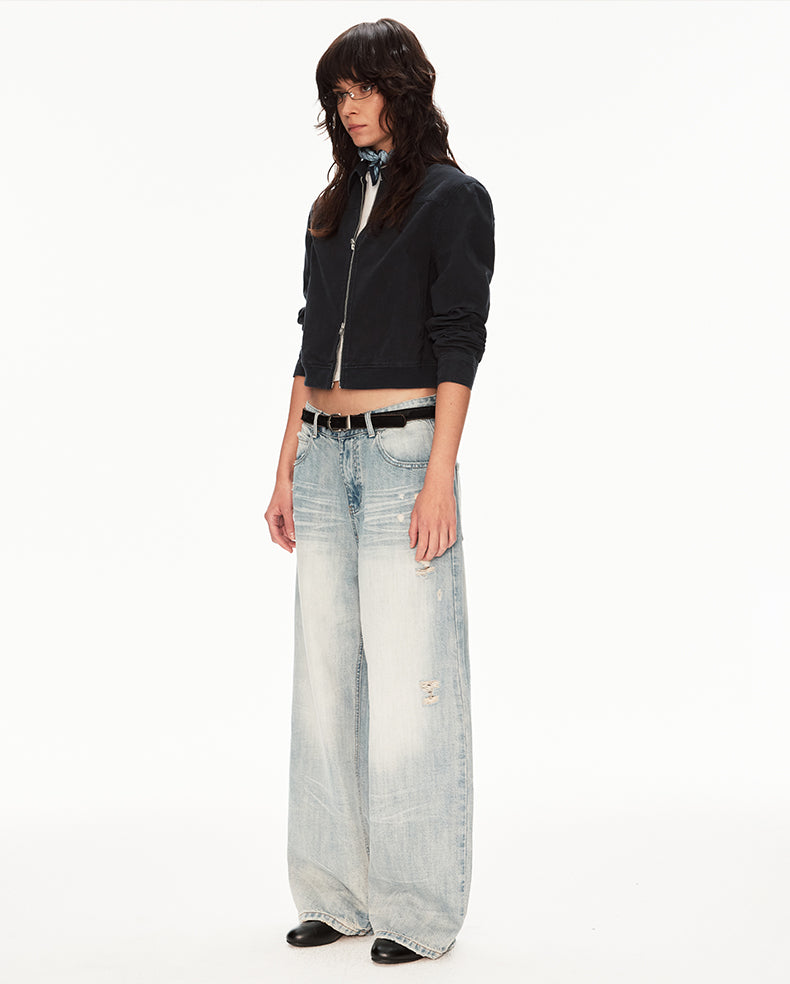 MADWIT DISTRESSED FADED JEANS #WH0A125