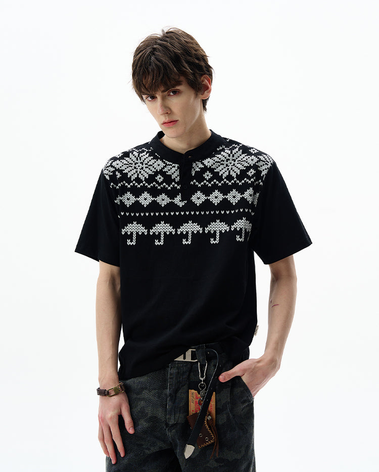 MADWITCH FAIR ISLE COTTON TEE #27351
