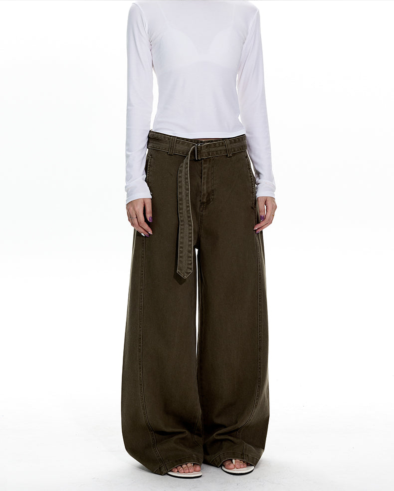 MADWITCH BELT DETAIL WIDE LEG JEANS #CK6919