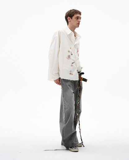 MADWITCH RAW-EDGE LONG SLEEVE SHIRT #BR92