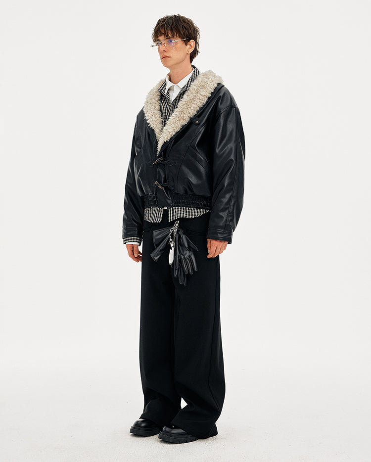 MADWITCH HORN BUTTON LEATHER QUILTED JACKET #AW25507