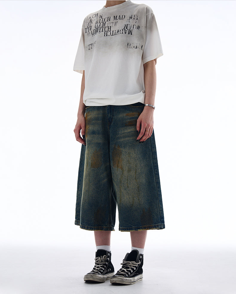 MADWITCH VINTAGE WIDE-LEG CROP JEANS #NZ7319