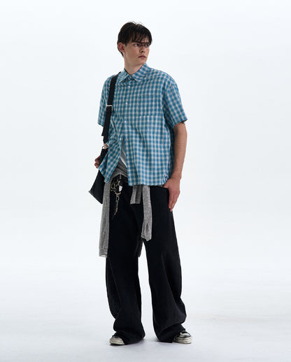 MADWITCH VINTAGE PLAID SHIRT #RC189