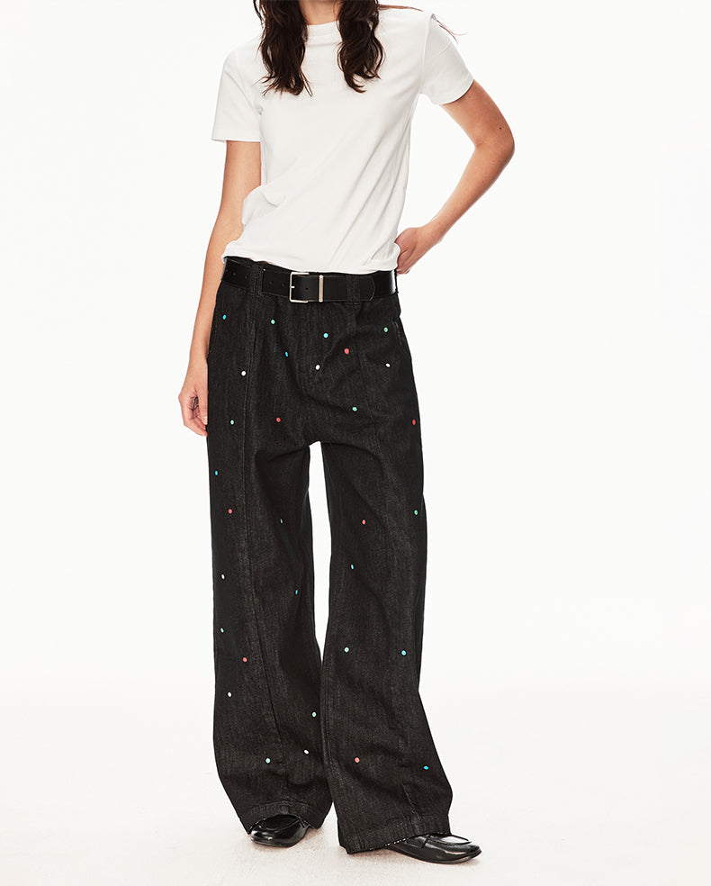 MADWIT POLKA DOT HIGH STREET JEANS #WH0A130