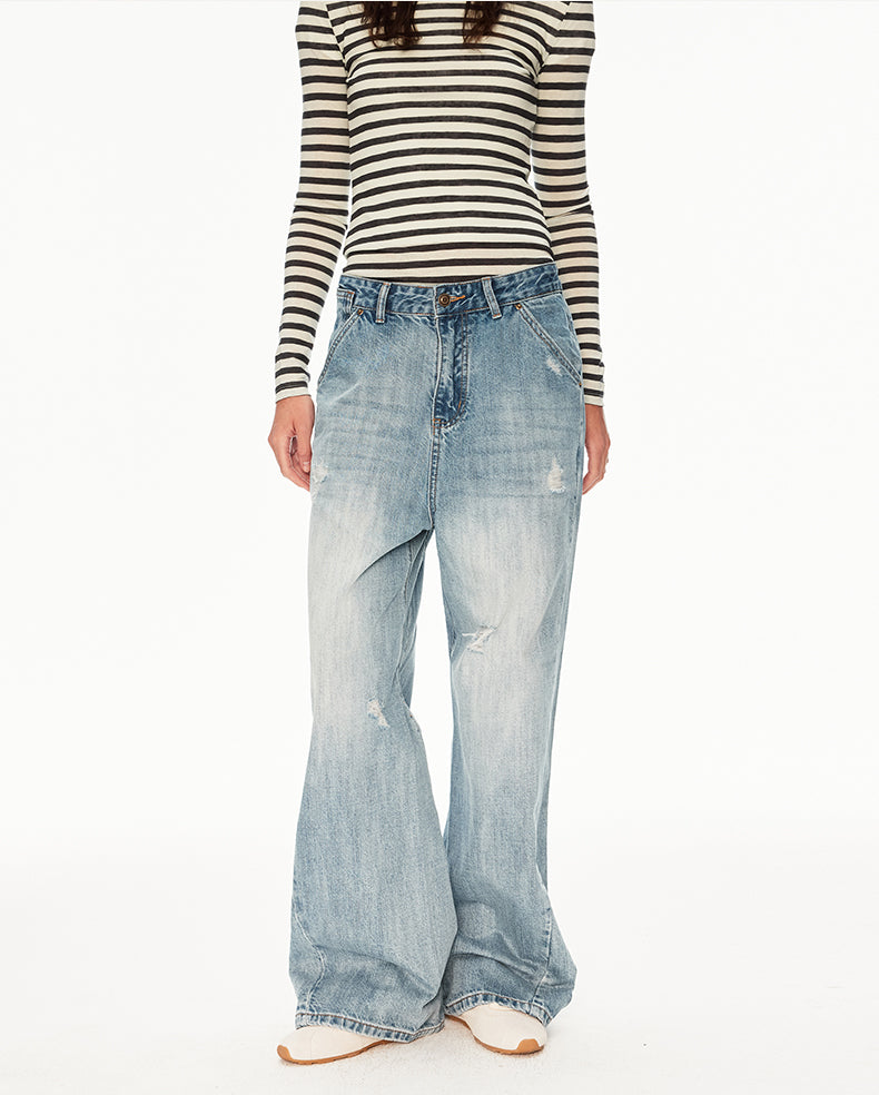 MADWIT RIPPED WASH JEANS #WH0A129