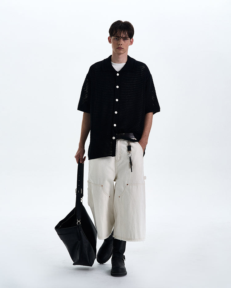 MADWITCH MESH KNIT SHORT SLEEVE TOP #DF8448