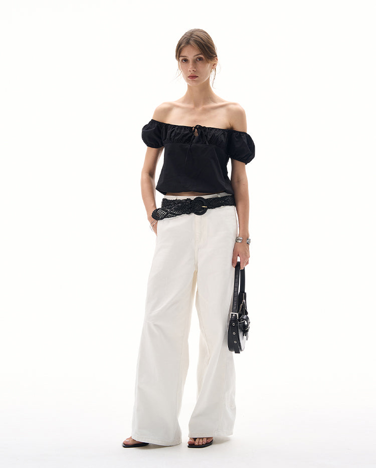MADWITCH OFF-SHOULDER PUFF SLEEVE TEE #TC82N
