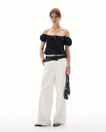 MADWITCH OFF-SHOULDER PUFF SLEEVE TEE #TC82N