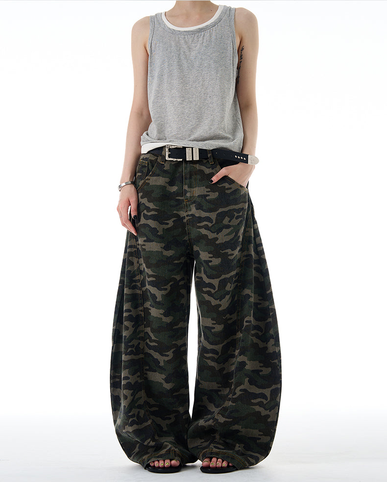 MADWITCH CAMO WIDE-LEG PANTS #G6808