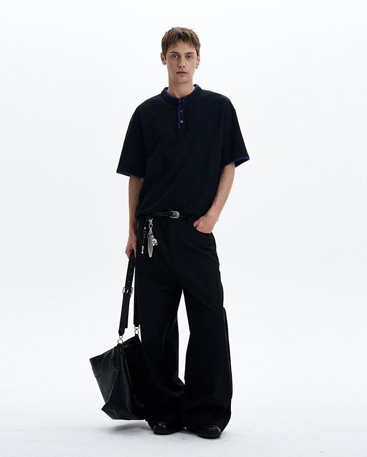MADWITCH HENLEY NECK TEE #C1699X25