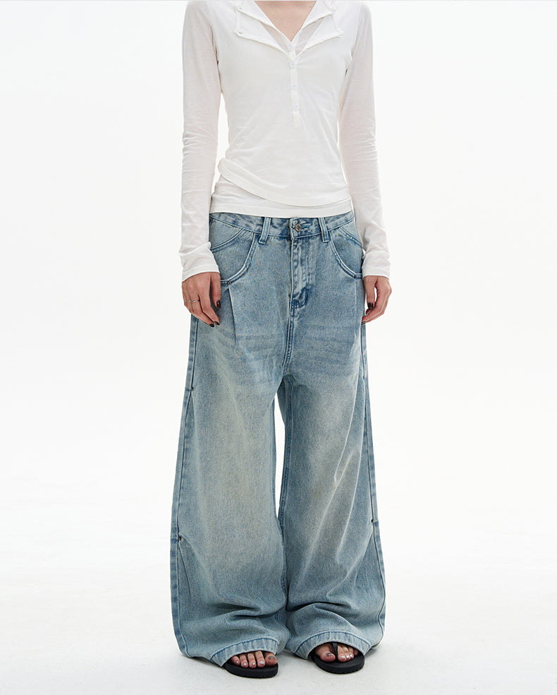 MADWITCH CREASE BLUE JEANS #D1657