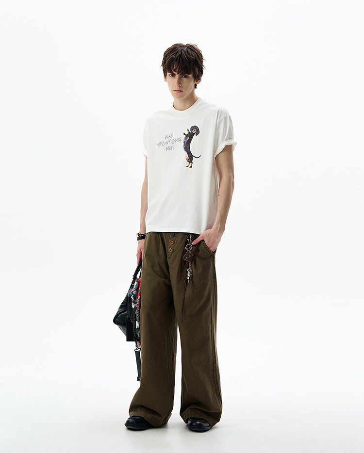 MADWITCH PUPPY PRINT T-SHIRT #MD4196