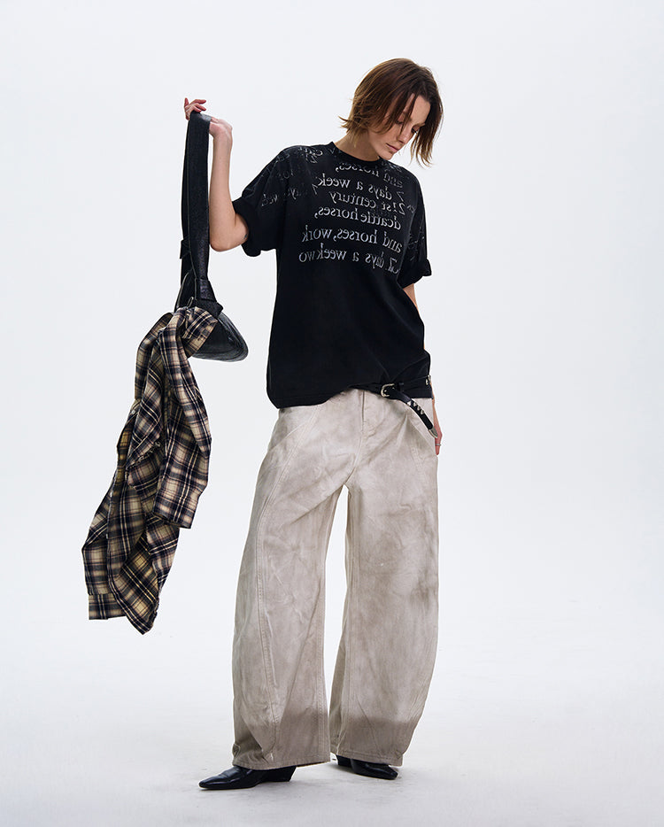 MADWITCH GRADIENT LETTER PRINT T-SHIRT #MD4150