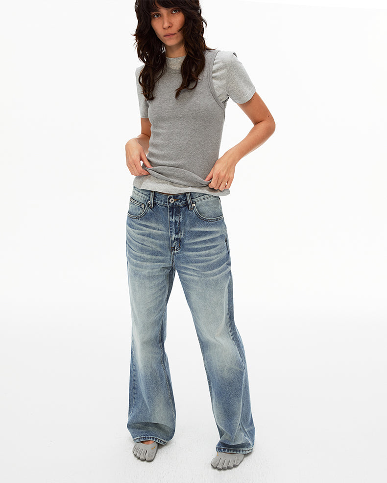 MADWIT WASHED STRAIGHT JEANS #GP9791