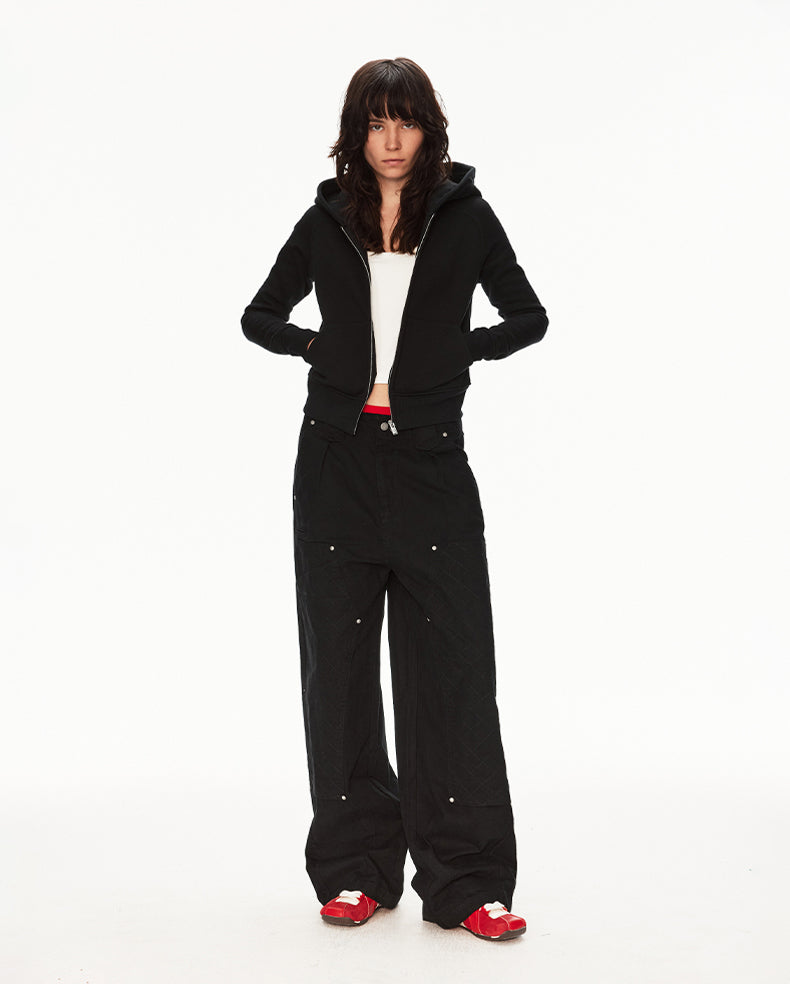 MADWIT PATCHWORK PLEATED WORK PANTS #CK6939