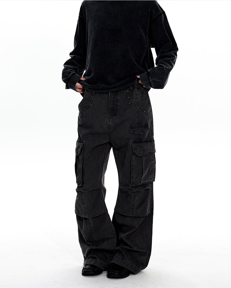 MADWITCH MULTI-POCKET PLEATED WORK PANTS #Z044