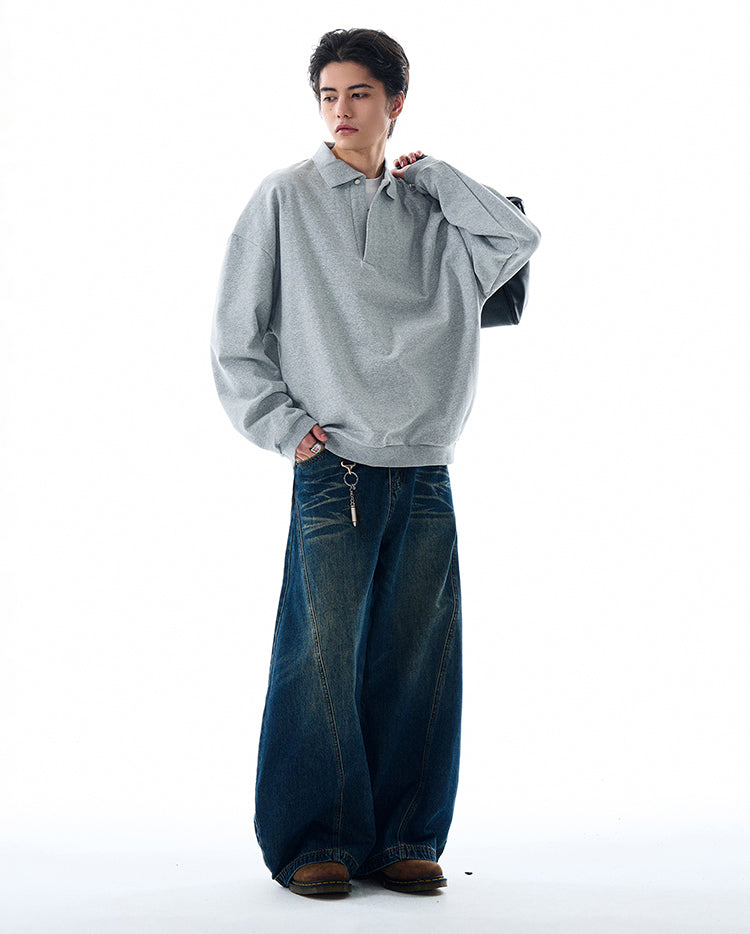 MADWITCH TURN-DOWN COLLAR VERSATILE TOP #0198