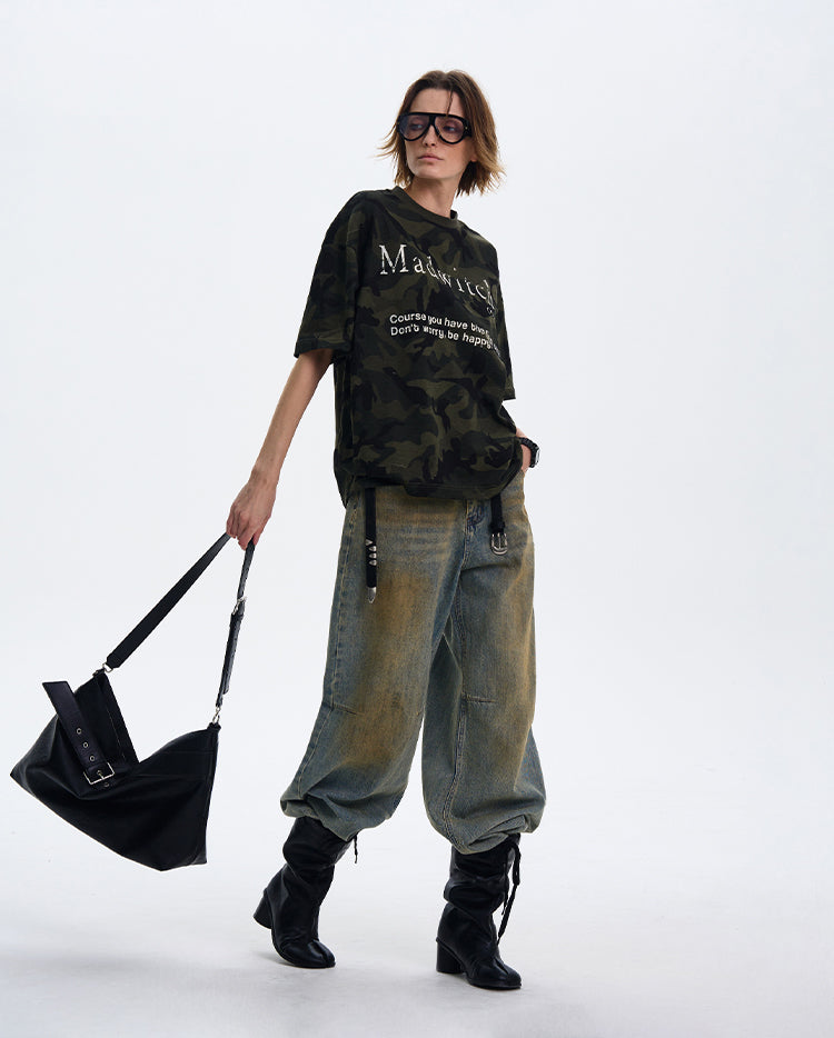 MADWITCH CAMO PRINT SHORT-SLEEVE T-SHIRT #MD4152