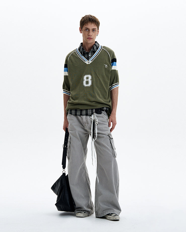 MADWITCH V-NECK KNIT TEE #TA551