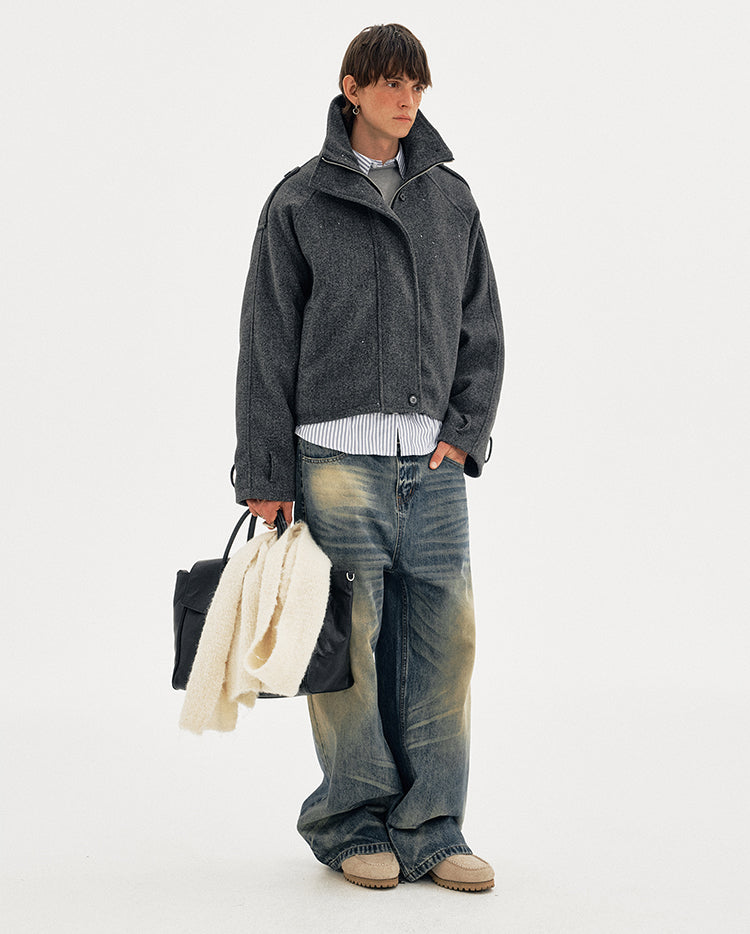 MADWITCH WOOL BOX PARKA #MY162